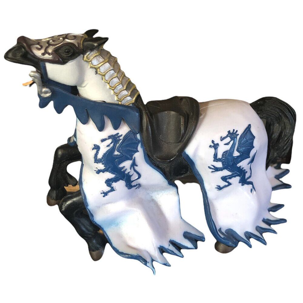 181061 Toy PAPO 2006 Medieval Era BLUE DRAGON KING HORSE Figure 39389